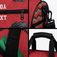 Custom Cricket Africa Kenya Duffle Bag Red Lion Head Kenyan Pattern