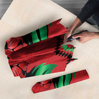 Kenya Cricket Custom Umbrella Red Lion Head with Kenyan Pattern - Wonder Print Shop