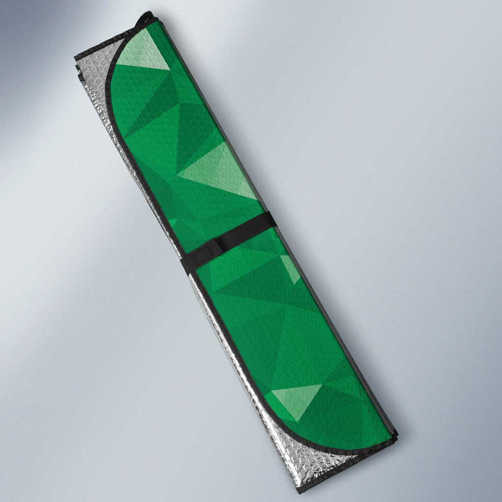 Personalized Kenya Maasai Shield Auto Sun Shade Green Red Kenyan Lion Half Style - Wonder Print Shop