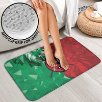Personalized Kenya Maasai Shield Bathroom Set Green Red Kenyan Lion Half Style - Wonder Print Shop