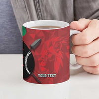 Personalized Kenya Maasai Shield Ceramic Mug Green Red Kenyan Lion Half Style - Wonder Print Shop