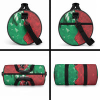 Personalized Kenya Maasai Shield Duffle Bag Green Red Kenyan Lion Half Style