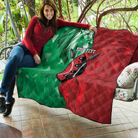 Personalized Kenya Maasai Shield Quilt Green Red Kenyan Lion Half Style - Wonder Print Shop