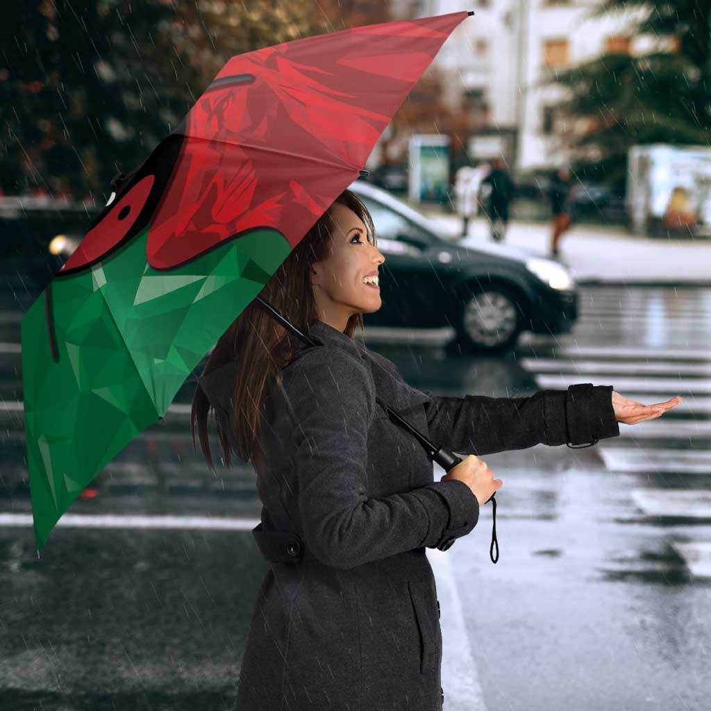 Personalized Kenya Maasai Shield Umbrella Green Red Kenyan Lion Half Style - Wonder Print Shop