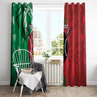 Personalized Kenya Maasai Shield Window Curtain Green Red Kenyan Lion Half Style - Wonder Print Shop