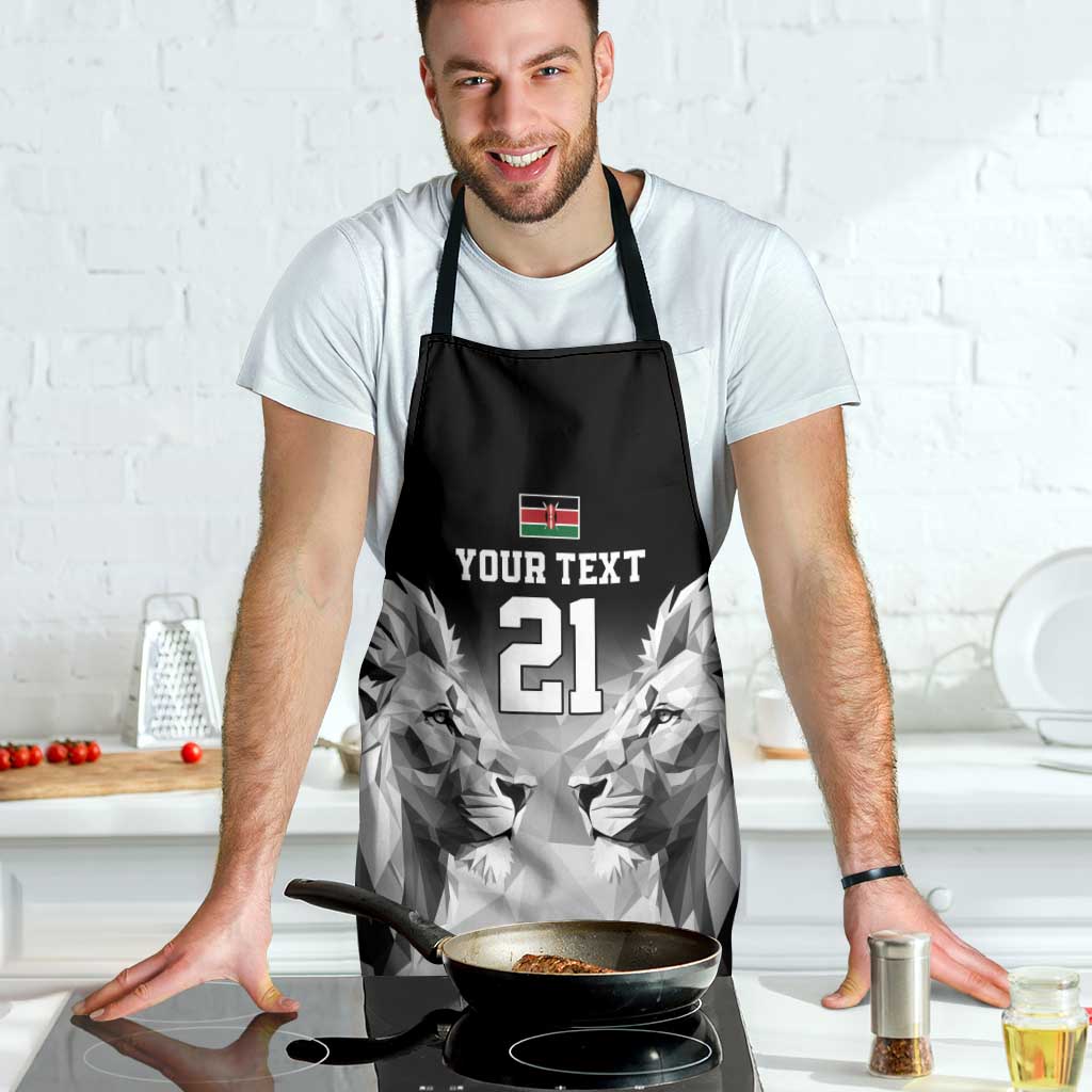 Kenya Rugby Custom Apron Black Kenyan 22-23 Motif - Wonder Print Shop