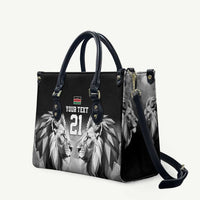 Kenya Rugby Custom Leather Bag Black Kenyan 22-23 Motif - Wonder Print Shop