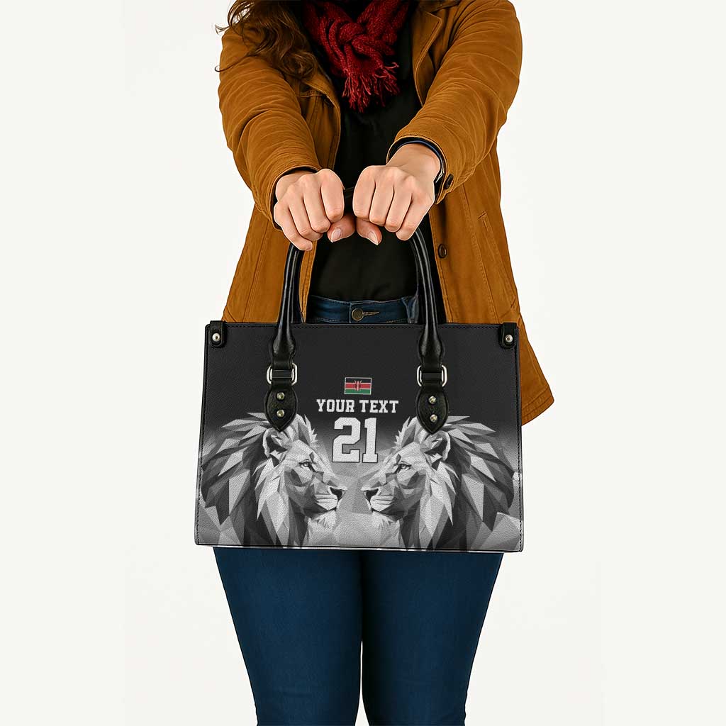 Kenya Rugby Custom Leather Bag Black Kenyan 22-23 Motif - Wonder Print Shop
