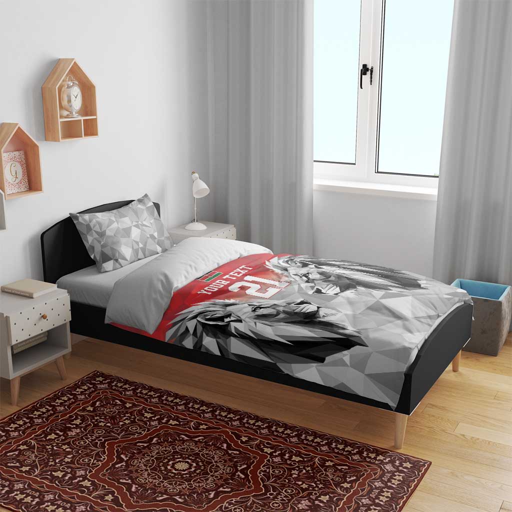 Kenya Rugby Custom Bedding Set Red Kenyan 22-23 Motif - Wonder Print Shop