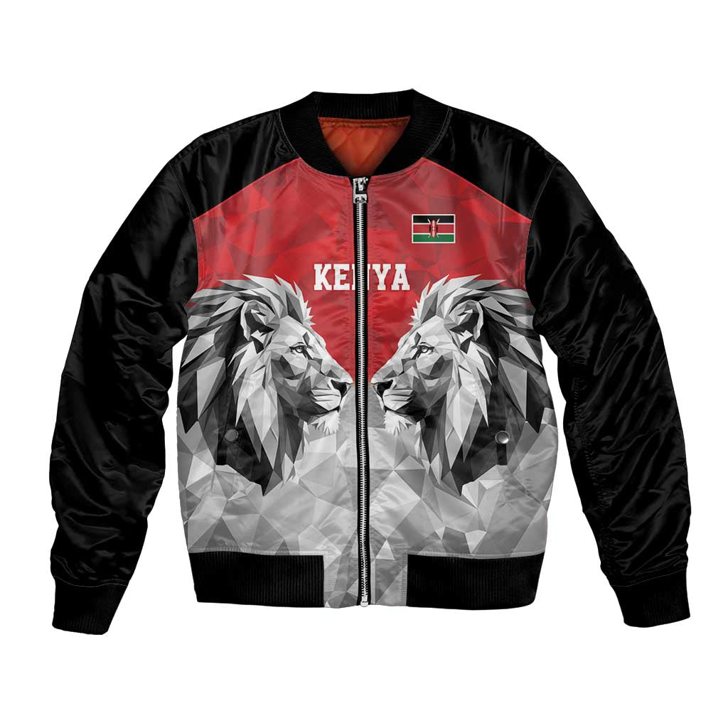 Kenya Rugby Custom Bomber Jacket Red Kenyan 22-23 Motif - Wonder Print Shop