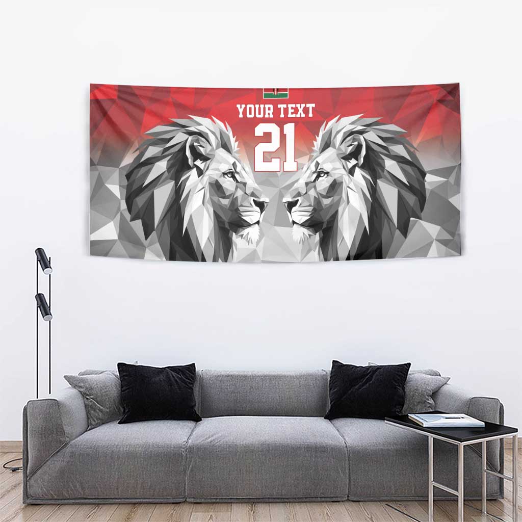 Kenya Rugby Custom Tapestry Red Kenyan 22-23 Motif - Wonder Print Shop