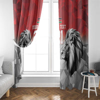 Kenya Rugby Custom Window Curtain Red Kenyan 22-23 Motif - Wonder Print Shop