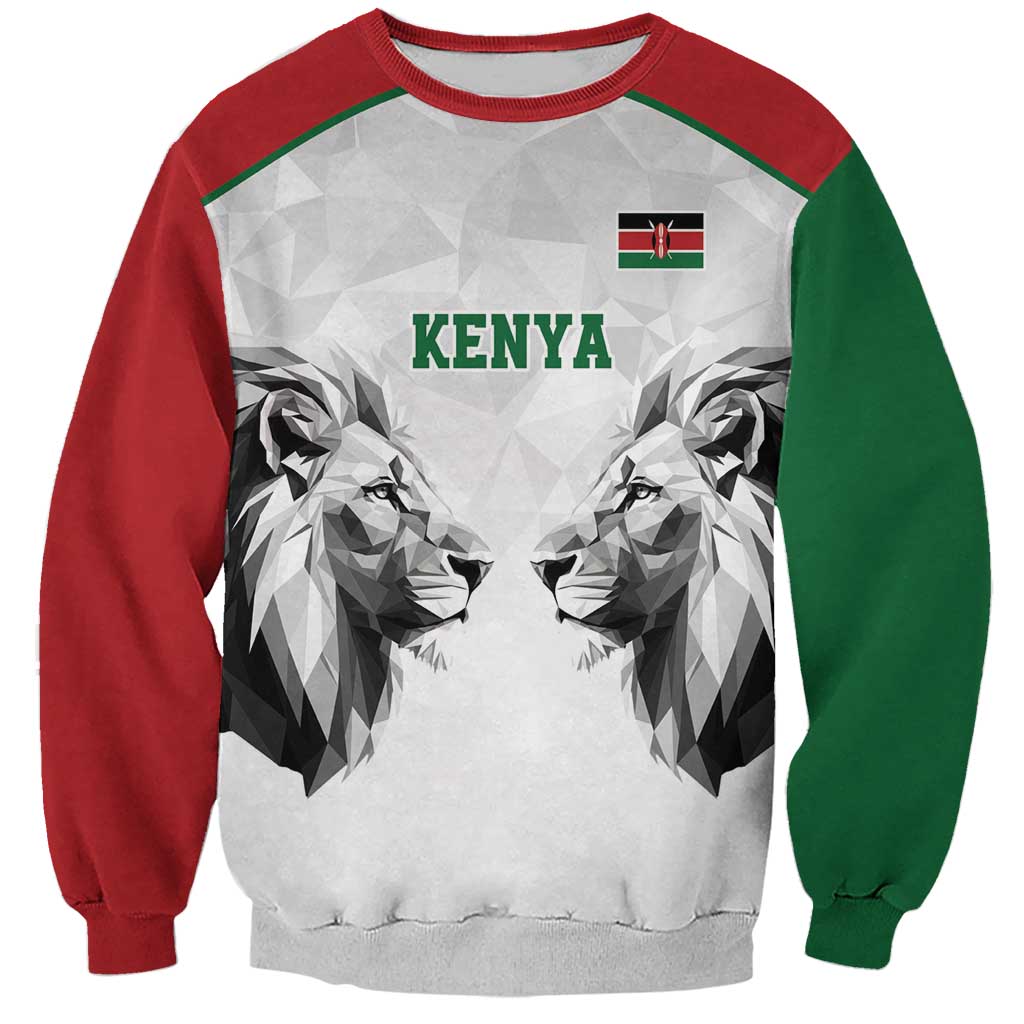 Kenya Rugby Custom Sweatshirt White Kenyan 22-23 Motif - Wonder Print Shop