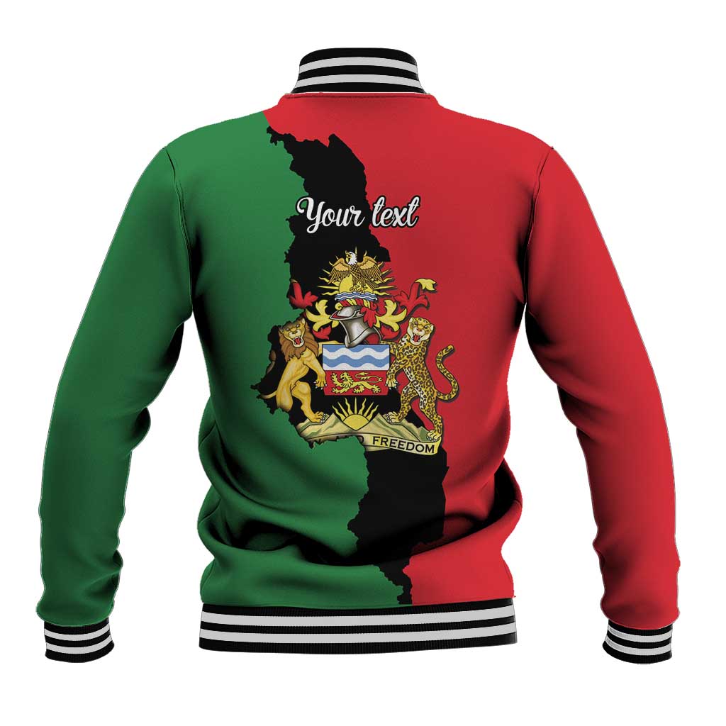 Malawi Flag Map Baseball Jacket Simple Malawi Emblem Coat of Arms - Wonder Print Shop