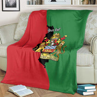 Malawi Flag Map Blanket Simple Malawi Emblem Coat of Arms - Wonder Print Shop