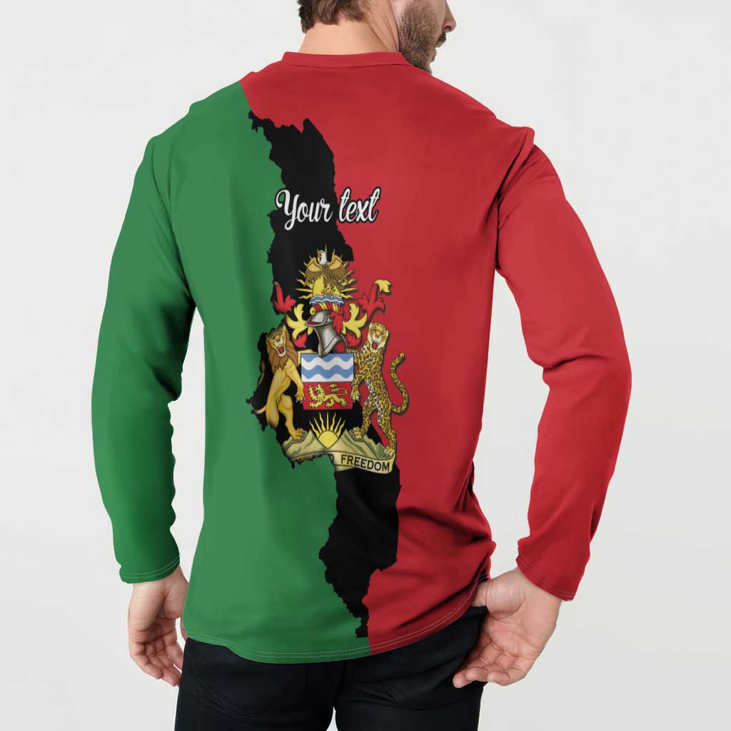 Malawi Flag Map Button Sweatshirt Simple Malawi Emblem Coat of Arms - Wonder Print Shop