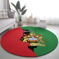 Malawi Flag Map Round Carpet Simple Malawi Emblem Coat of Arms - Wonder Print Shop