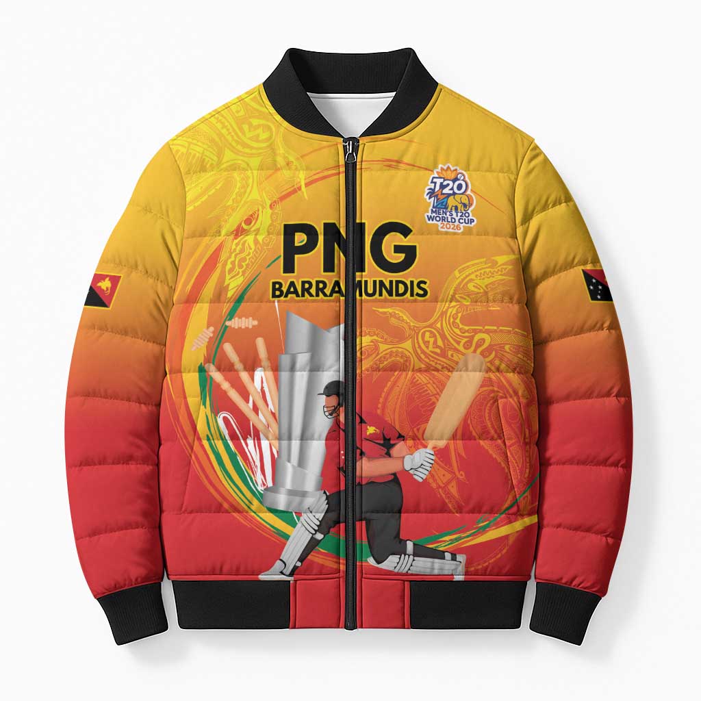 Custom Cricket PNG East Asia-Pacific Bomber Puffer Jacket Papua New Guinea Rise to Power - Wonder Print Shop