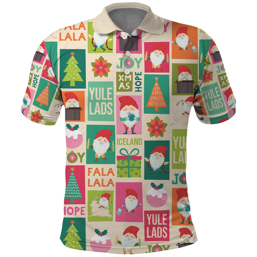 Cute Yule Lads Christmas Polo Shirt Icelandic Jolasveinar Hippie Style - Wonder Print Shop