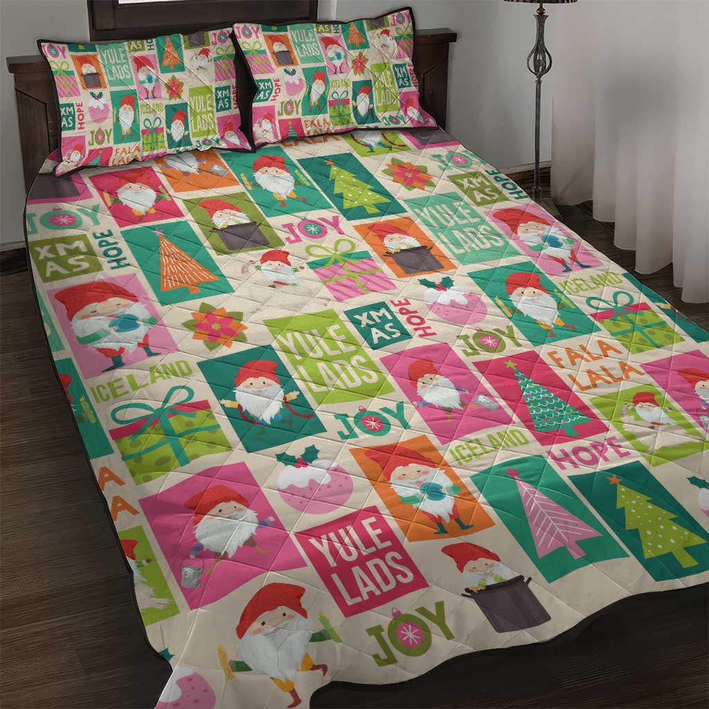 Cute Yule Lads Christmas Quilt Bed Set Icelandic Jolasveinar Hippie Style - Wonder Print Shop