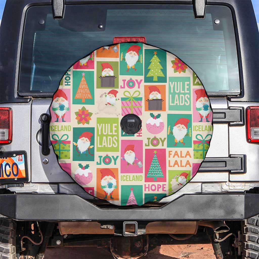 Cute Yule Lads Christmas Spare Tire Cover Icelandic Jolasveinar Hippie Style - Wonder Print Shop