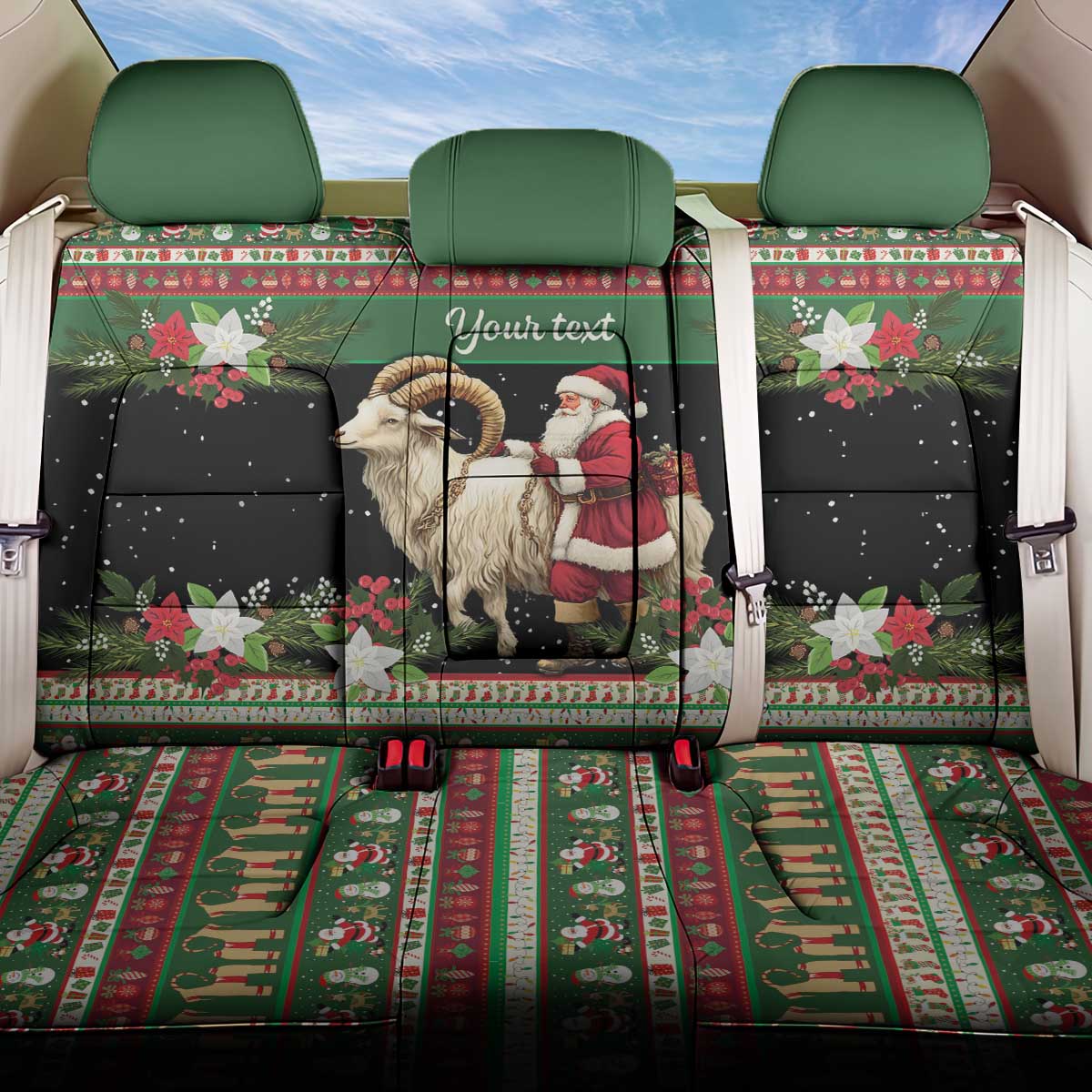 Yule Goat Personalized Back Car Seat Cover Scandanavian Mythology LT9 - Wonder Print Shop