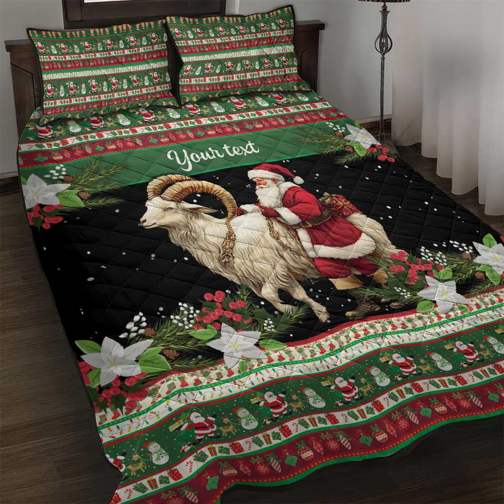 Yule Goat Personalized Quilt Bed Set Scandanavian Mythology