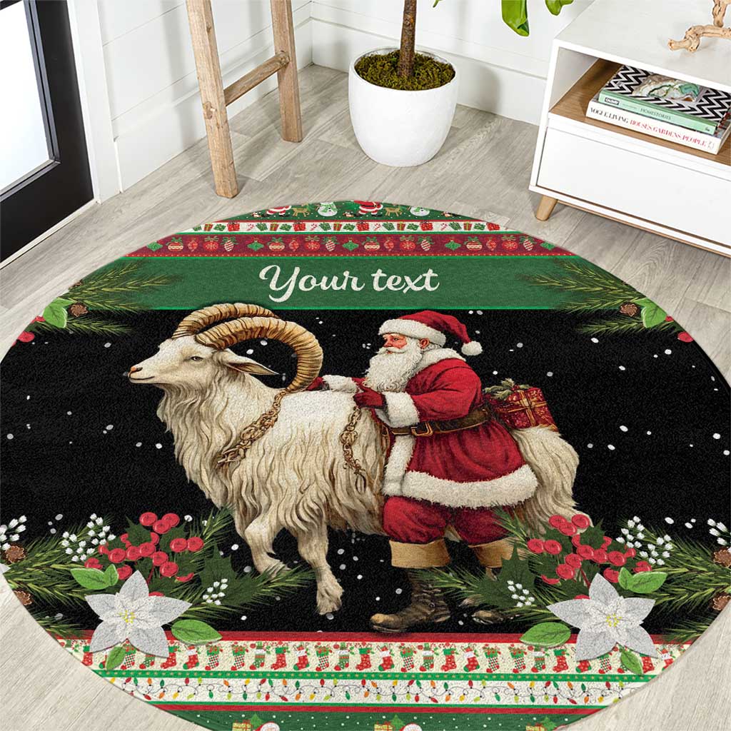 Yule Goat Personalized Round Carpet Scandanavian Mythology