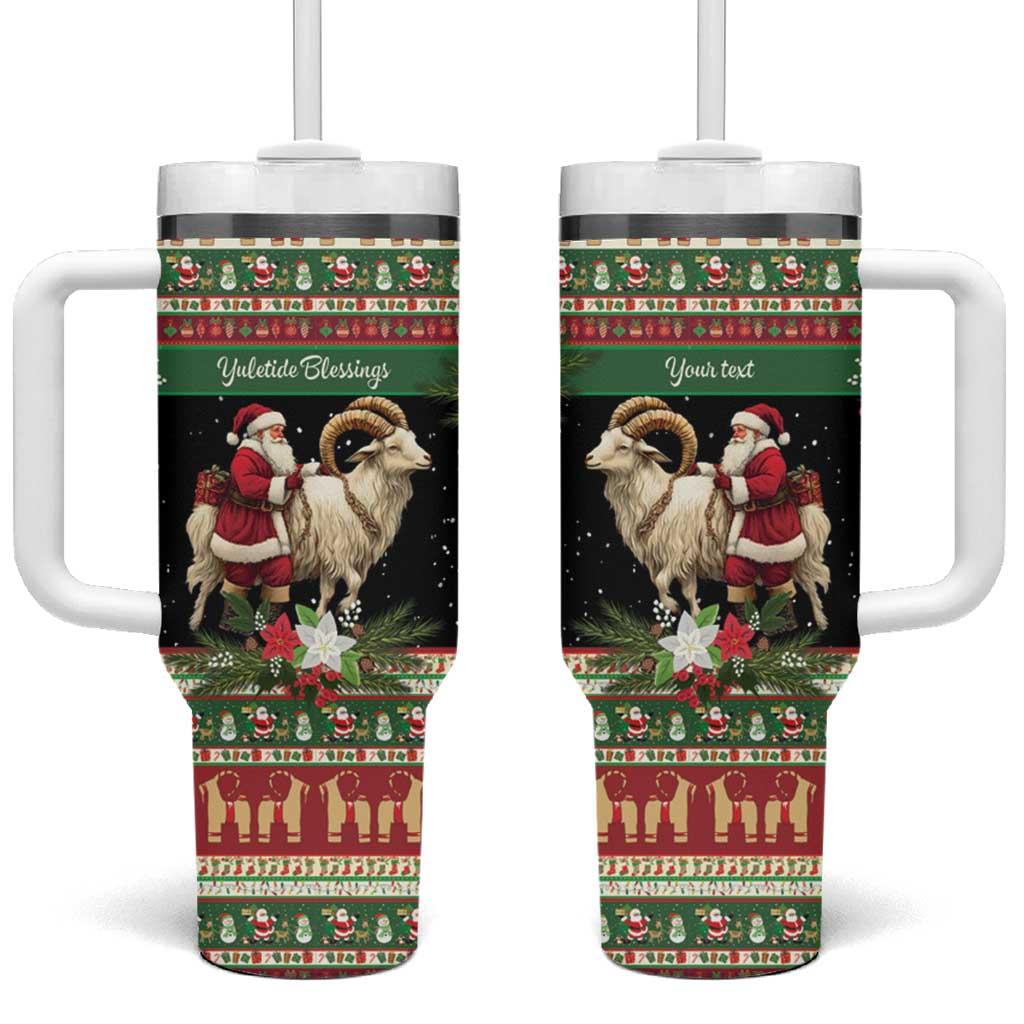 Yule Goat Personalized Tumbler With Handle Scandanavian Mythology