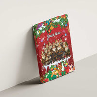 Personalized red canvas wall art with a wall-mounted look, gnomes, decorations, custom text