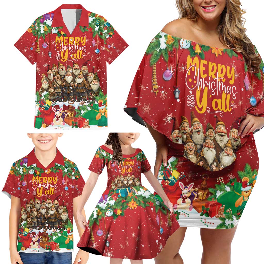 Yule Lads Personalized Family Matching Off Shoulder Short Dress and Hawaiian Shirt Legend Icelands Jolasveinar LT9 - Wonder Print Shop