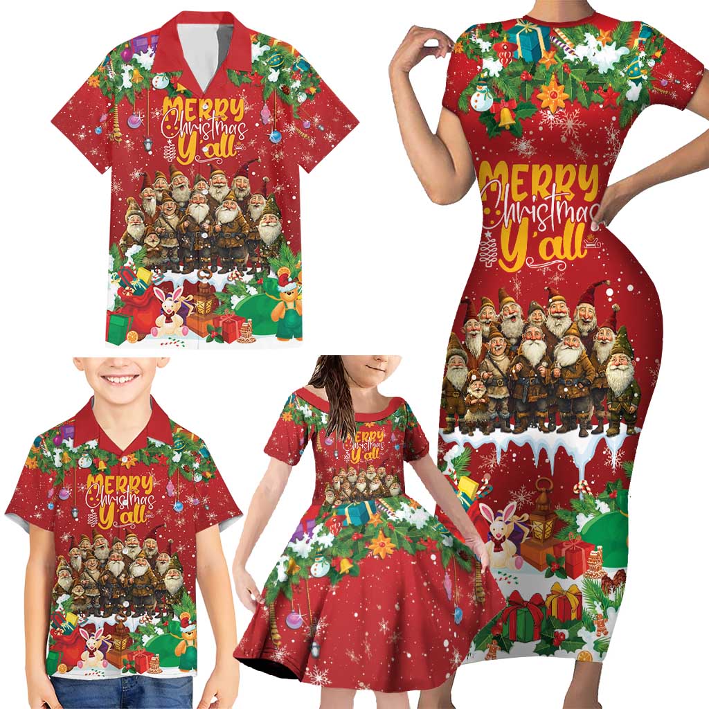 Yule Lads Personalized Family Matching Short Sleeve Bodycon Dress and Hawaiian Shirt Legend Icelands Jolasveinar - Wonder Print Shop