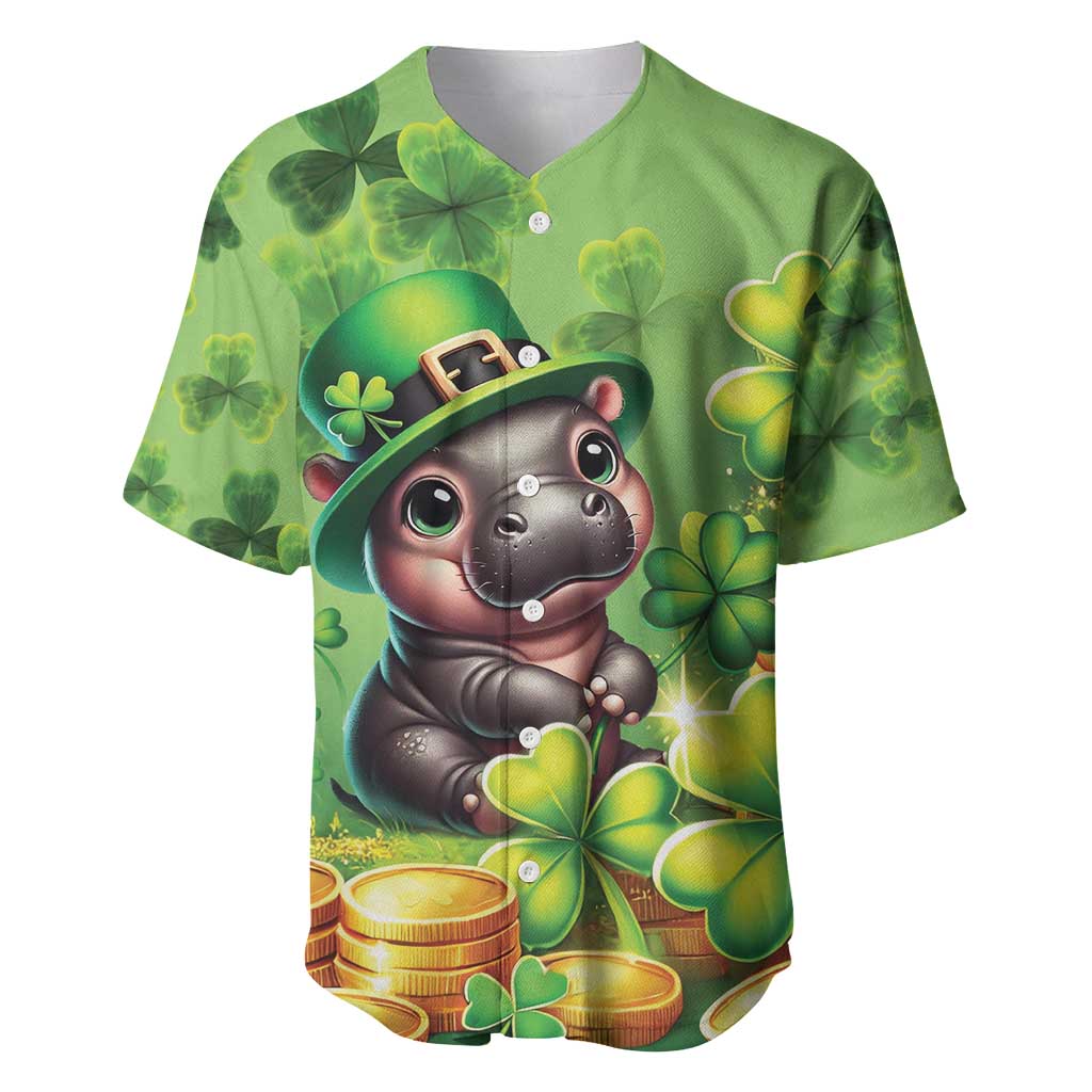 Leprechaun Moo Deng St Patricks Day Baseball Jersey LT9 - Wonder Print Shop