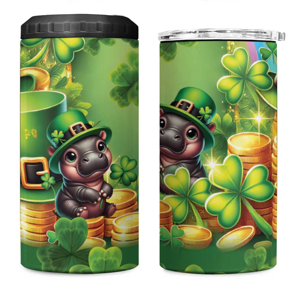 Leprechaun Moo Deng St Patricks Day 4 in 1 Can Cooler Tumbler LT9 - Wonder Print Shop