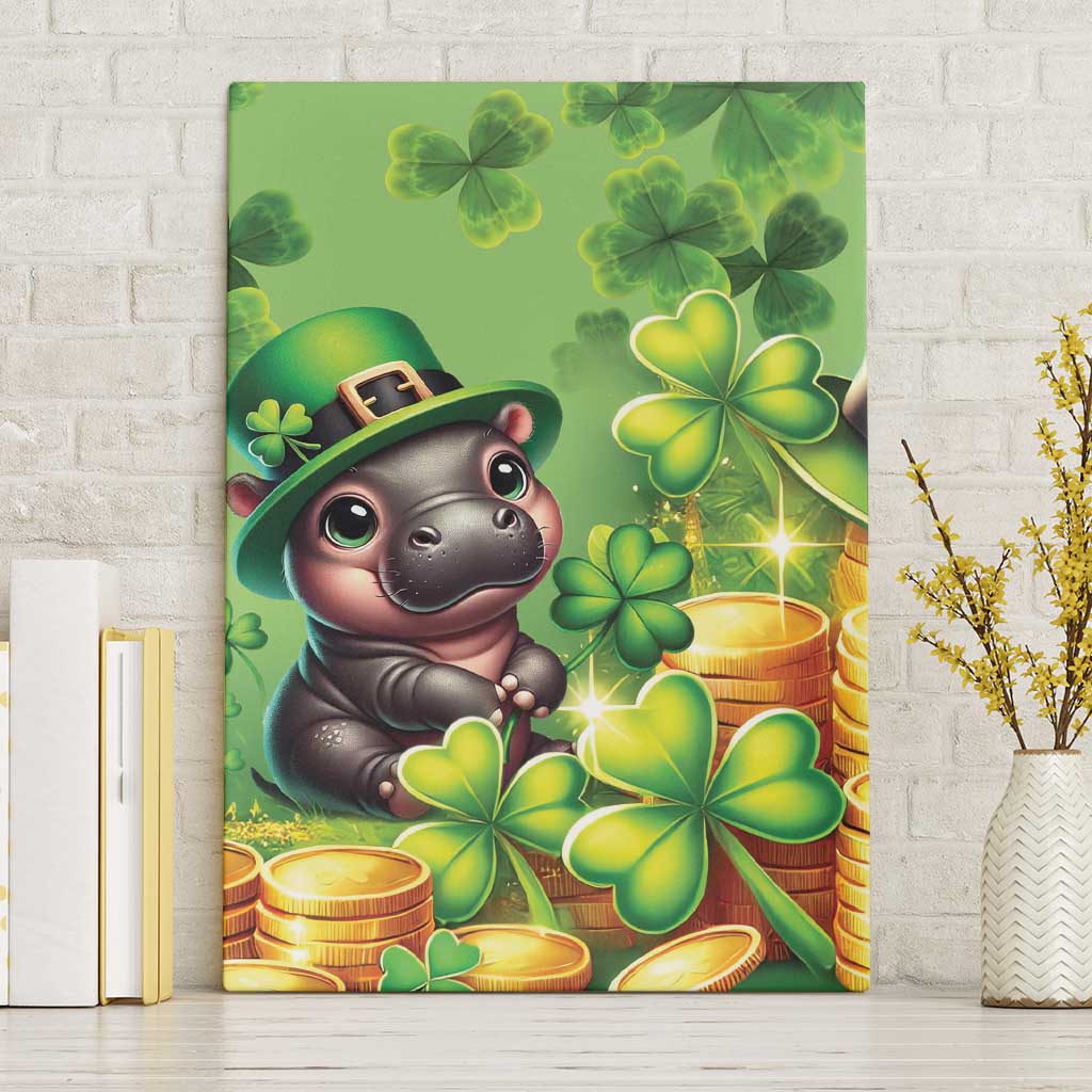 Leprechaun Moo Deng St Patricks Day Canvas Wall Art LT9 - Wonder Print Shop