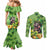 Leprechaun Moo Deng St Patricks Day Couples Matching Mermaid Dress and Long Sleeve Button Shirt