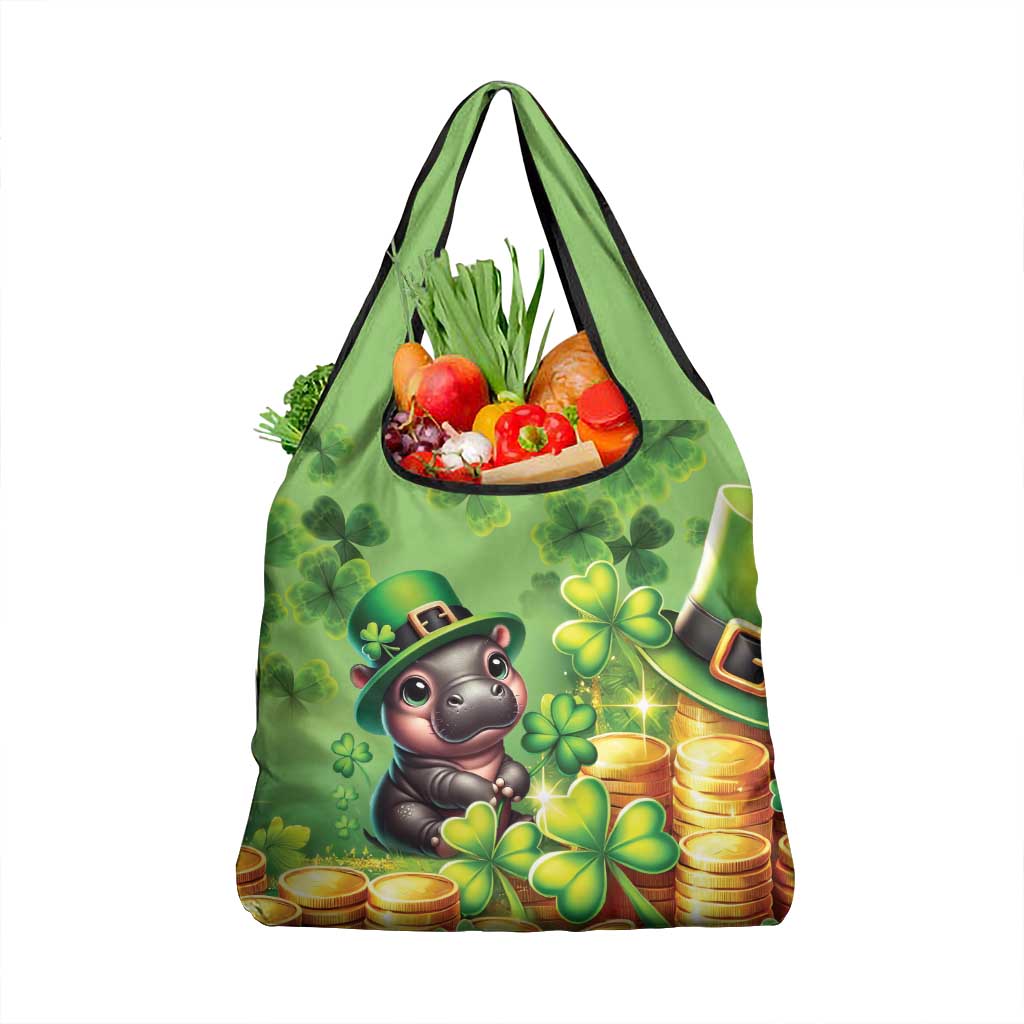 Leprechaun Moo Deng St Patricks Day Grocery Bag