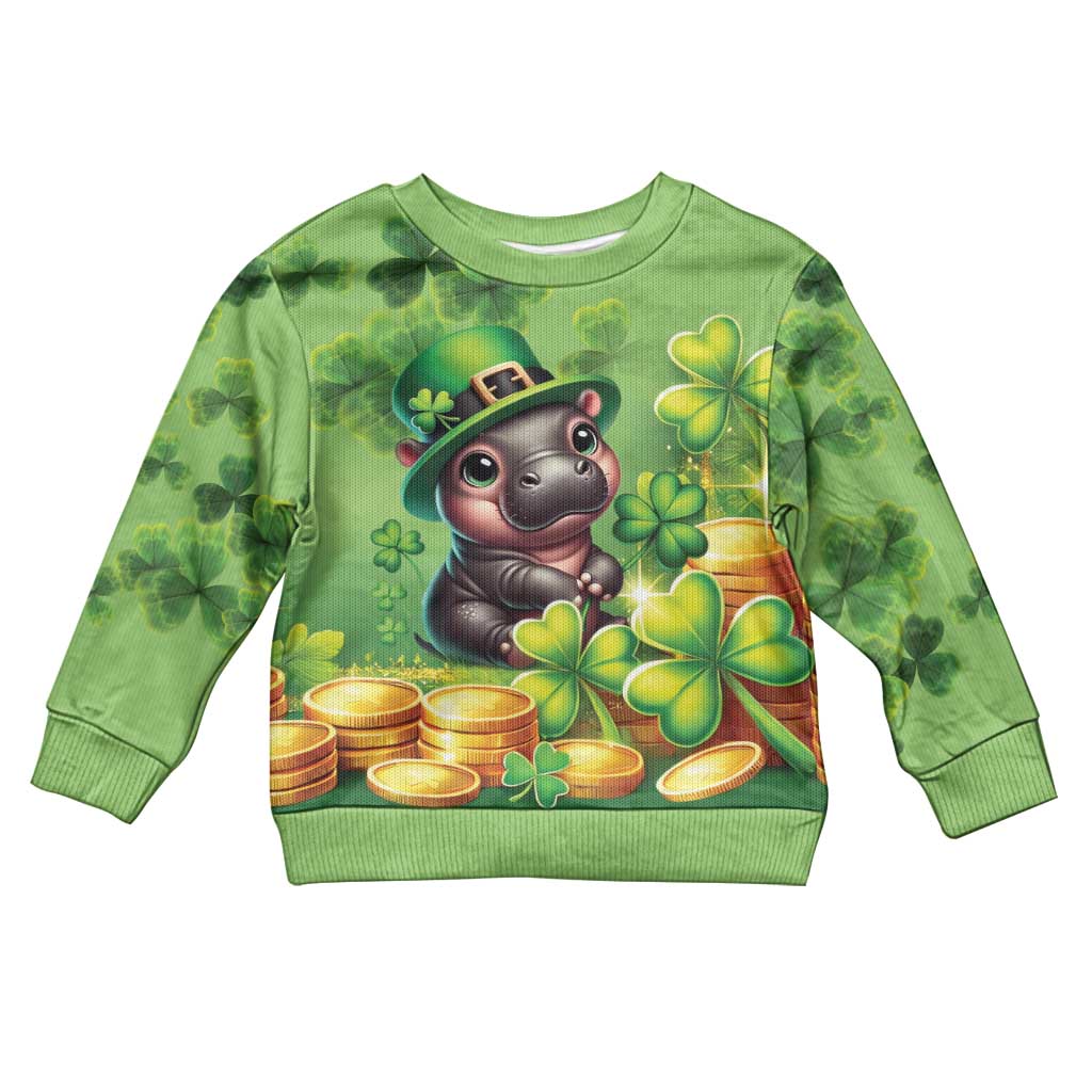 Leprechaun Moo Deng St Patricks Day Kid Ugly Christmas Sweater - Wonder Print Shop