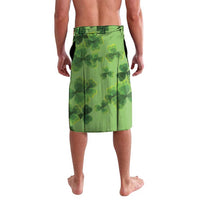 St. Patrick's Day green lavalava with allover clover leaf pattern