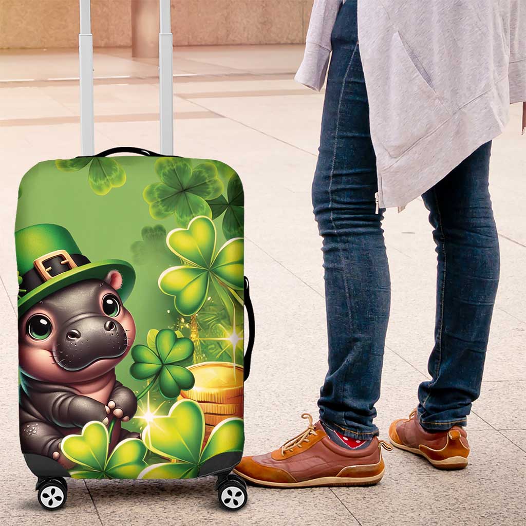 Leprechaun Moo Deng St Patricks Day Luggage Cover - Wonder Print Shop