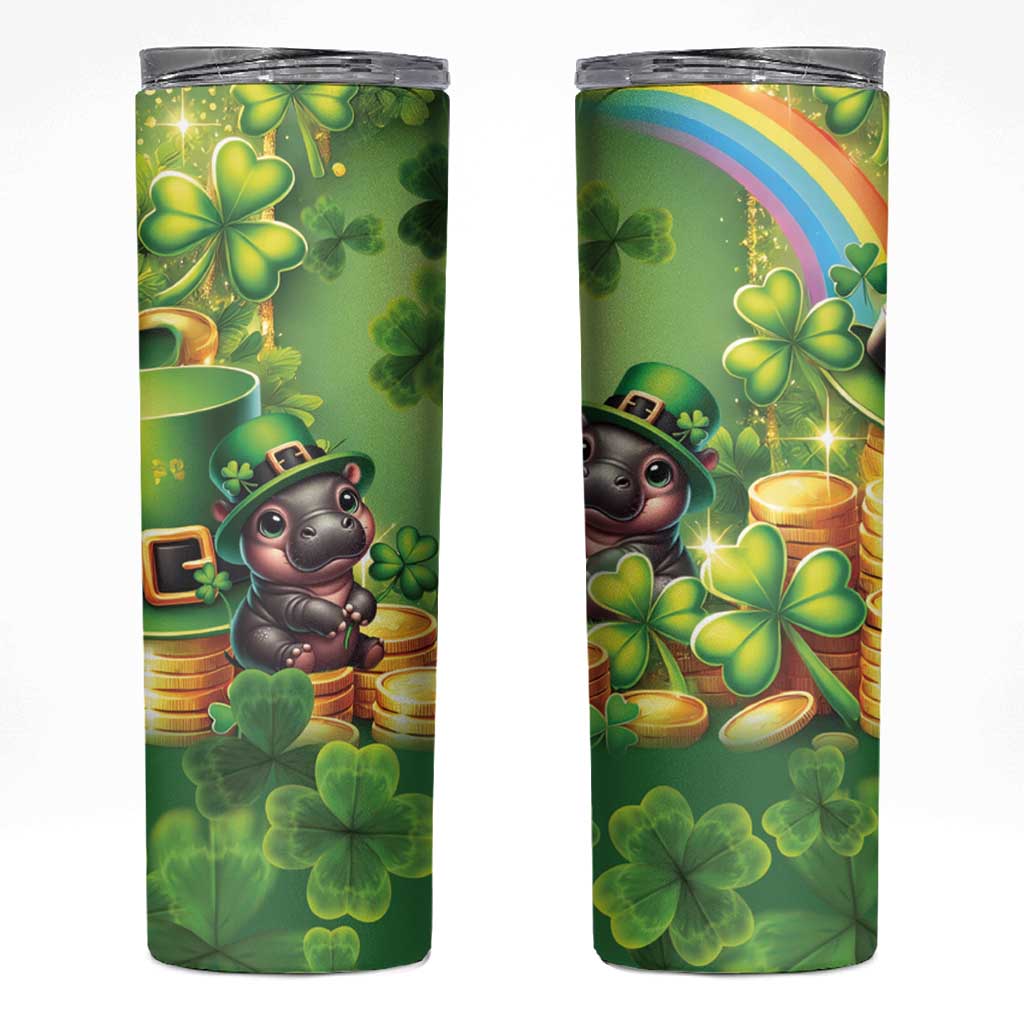 Leprechaun Moo Deng St Patricks Day Skinny Tumbler - Wonder Print Shop