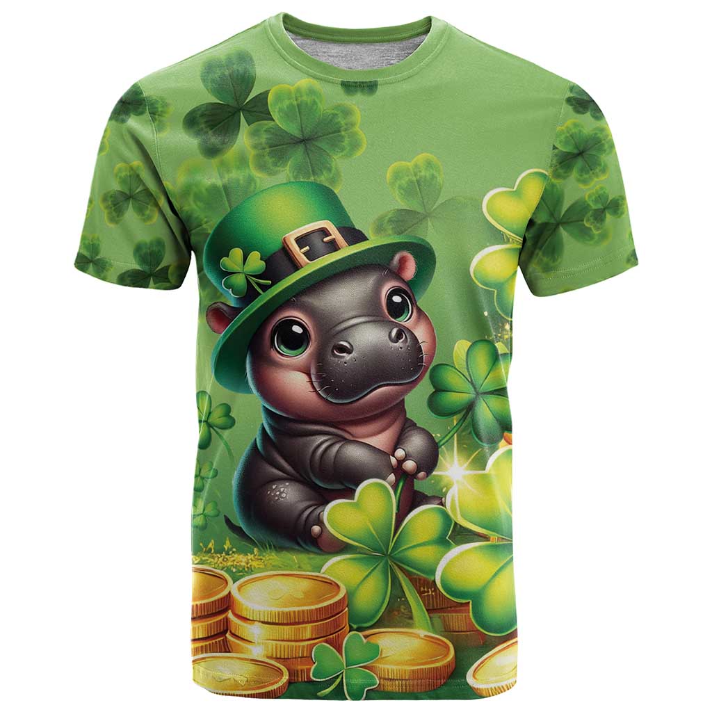 Leprechaun Moo Deng St Patricks Day T Shirt - Wonder Print Shop