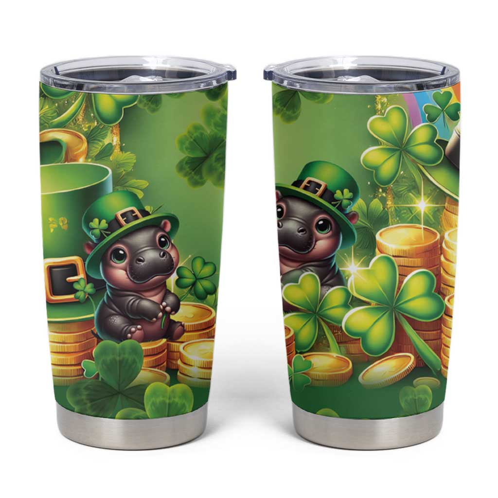 Leprechaun Moo Deng St Patricks Day Tumbler Cup - Wonder Print Shop