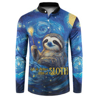 Galaxy sloth button long-sleeve sweatshirt with starry sky graphic