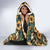 Sloth with Flowers Seamless Style Hooded Blanket