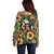 Sloth with Flowers Seamless Style Off Shoulder Sweater - Wonder Print Shop