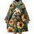 Sloth with Flowers Seamless Style Wearable Blanket Hoodie