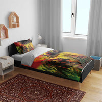 Reggae king bedding set duvet and pillows, bold multicolor reggae “Happy birthday” design