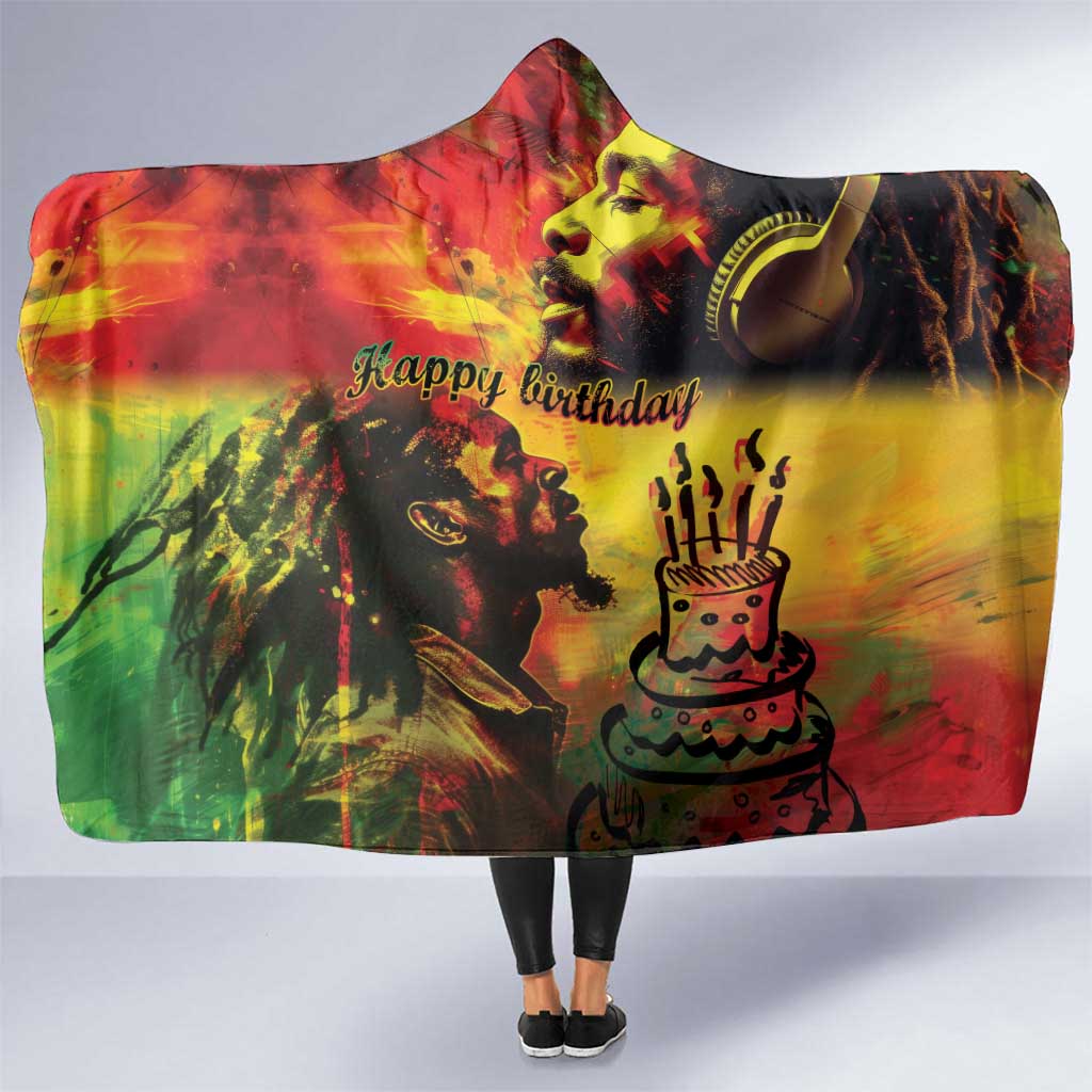 Happy Birthday King of Reggae Hooded Blanket