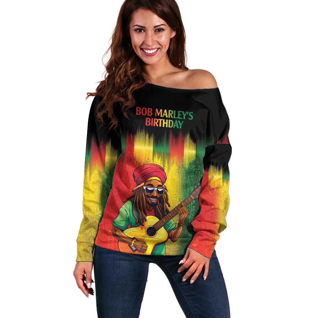 Honoring Reggae Legend Bob Birthday Off Shoulder Sweater